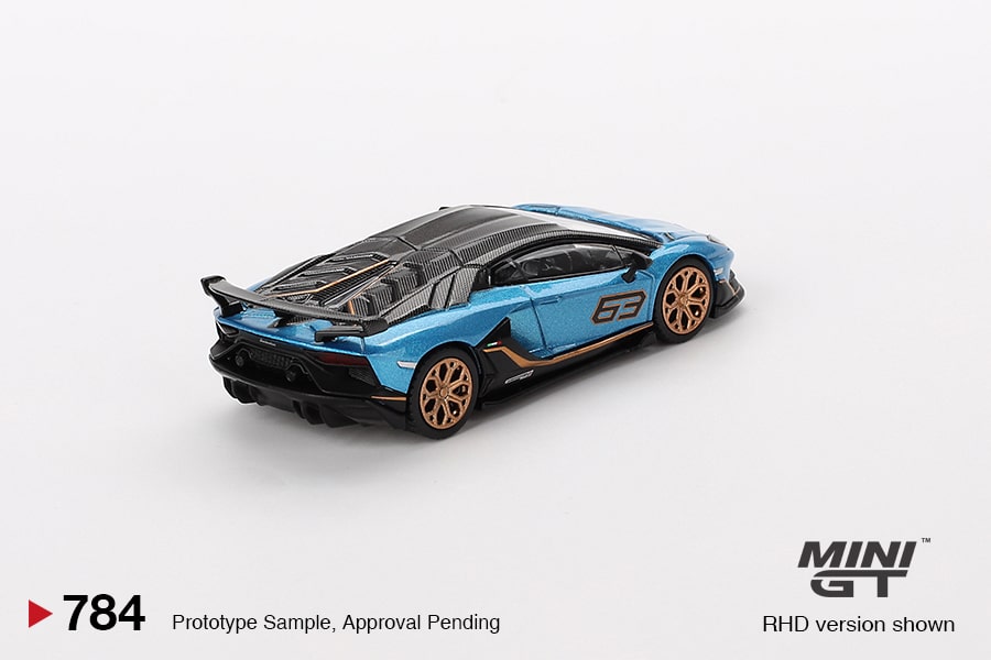 MINI GT No.784 Lamborghini Aventador SVJ 63 Blu Aegir MGT00784 - Gift2kids