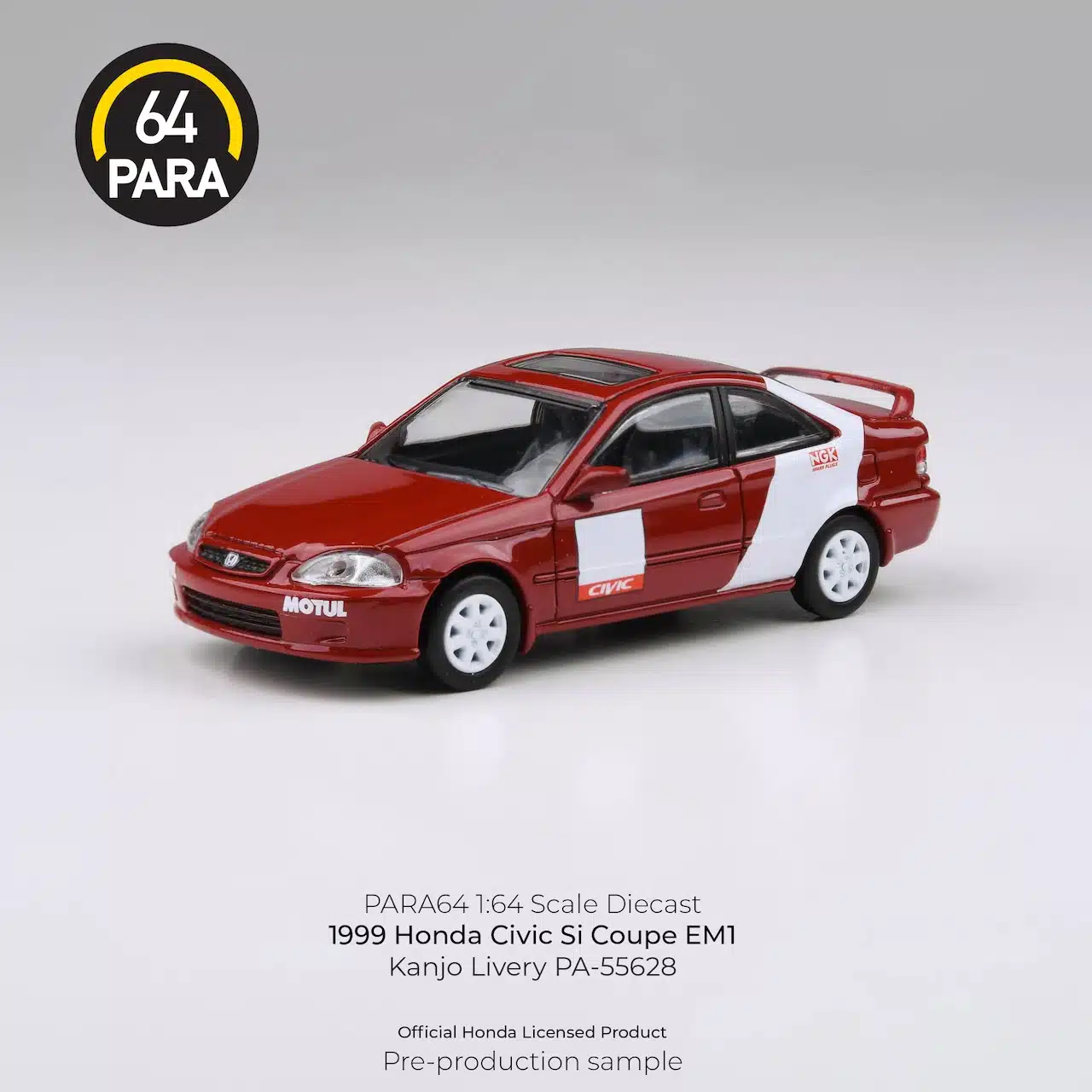 PARA64 1 64 1999 Honda Civic Si Coupe EM1 Kanjo Livery PA 55628 Diecast model cars Pre Order Gift2kids